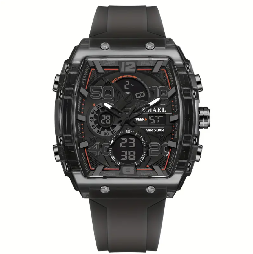 Montre Carrée avec Bracelet en Silicone