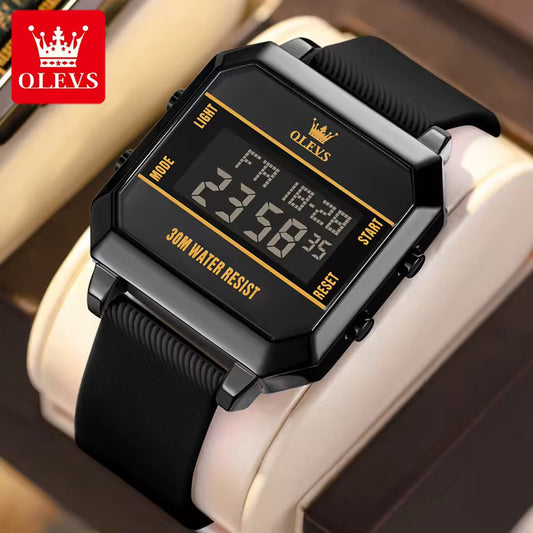 montre de luxe numérique pour hommes